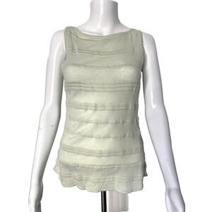 TSE Light Mint Green Cotton Cashmere Knit Tank Top M Medium